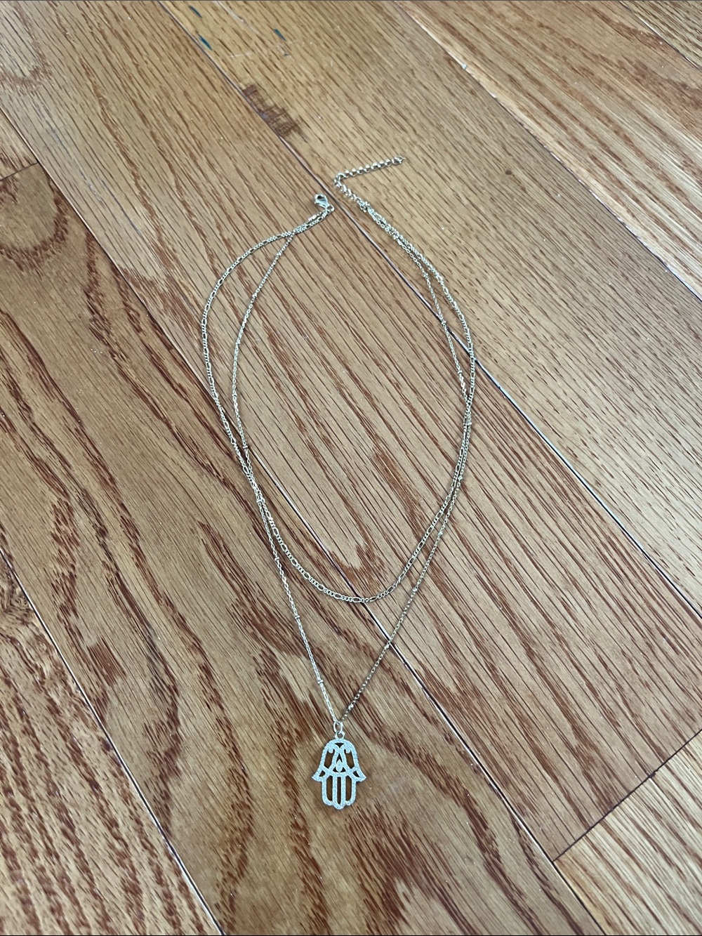 Gold Hamsa Pendant Layered Necklace - Women Jewelry